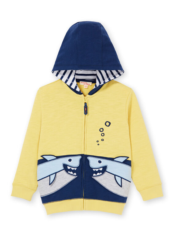 Sweat com capuz amarelo e azul - Criança menino LONAUGIL / 21S902P1GILB102