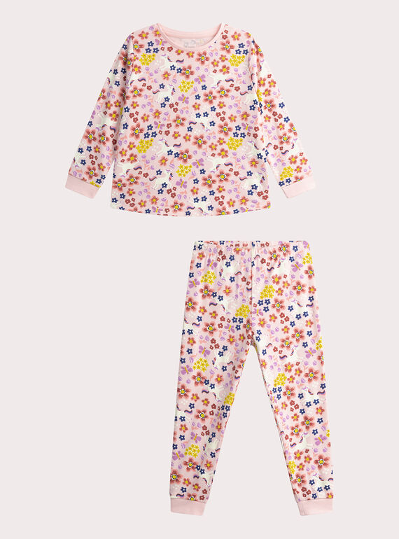 Pijama rosa fosforescente para menina WEFAPYJPHO / 25SH1191PYJD310