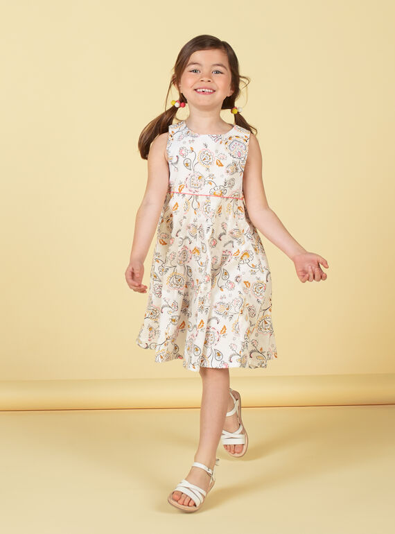 Vestido cru e amarelo estampado caxemira LAPOEROB1 / 21S901Y1ROB001