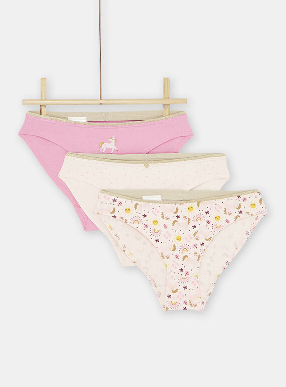 Pack de 3 cuecas rosa menina SEFALOTLIC / 23WH1164D5LD327