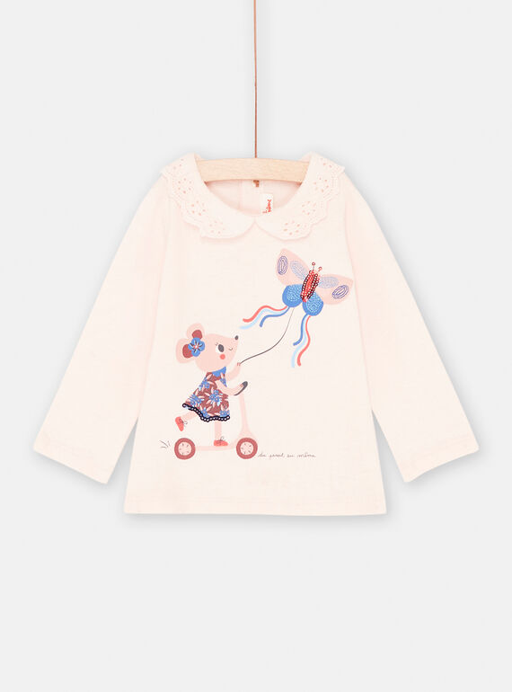 Soutien desportivo rosa-pétala com padrão de rato e borboleta bebé menina SIFORBRA / 23WG09K1BRA309