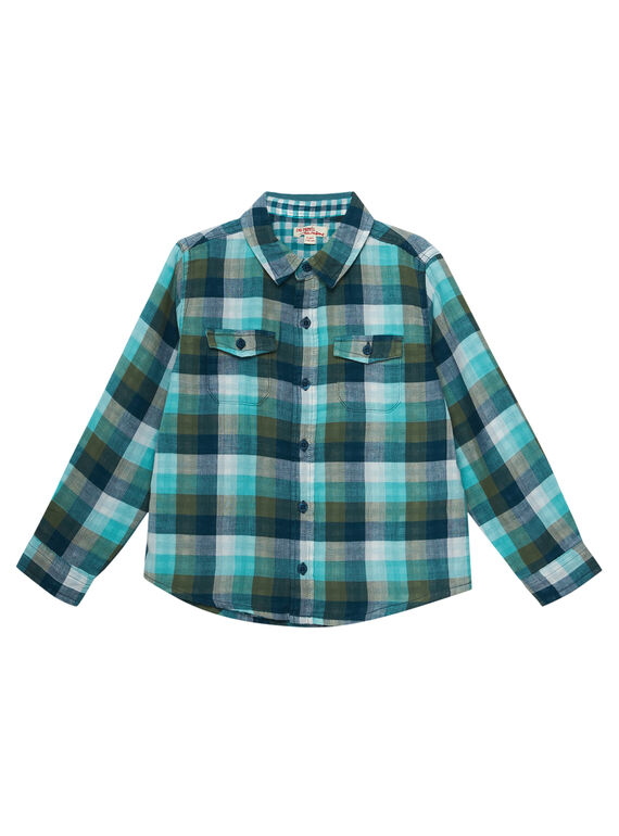 Camisa menino aos quadrados tons turquesa JOCLOCHEM / 20S90211CHM715