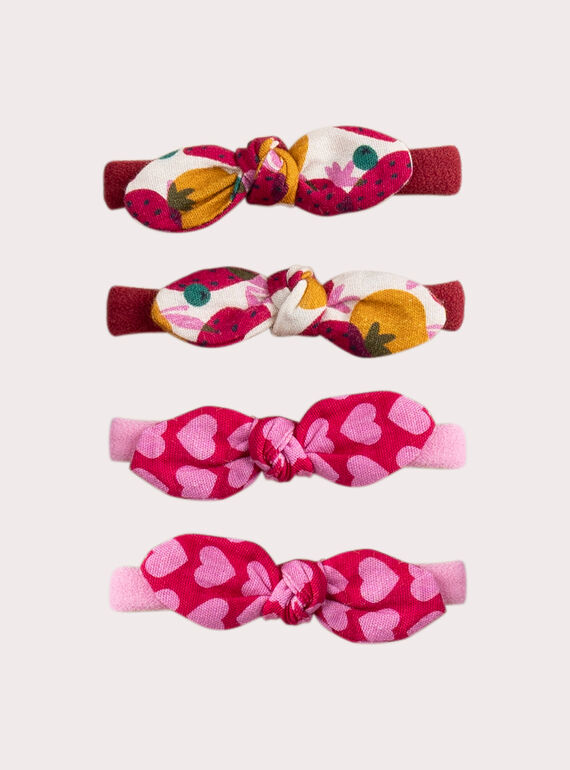 Conjunto de 4 elásticos cor-de-rosa para meninas VYAJOELA4 / 24WI01L3ELAF529