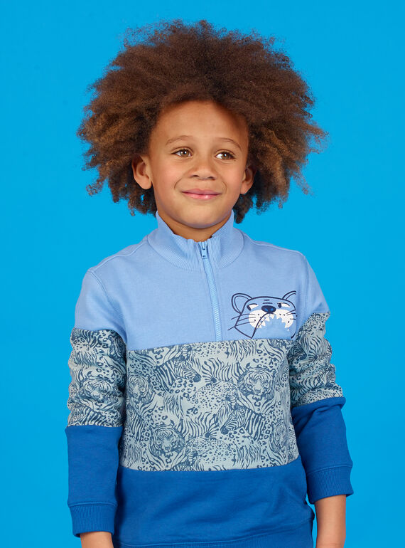 Sweat colorblock azul lavanda menino LOBLESWE / 21S902J1SWEC208