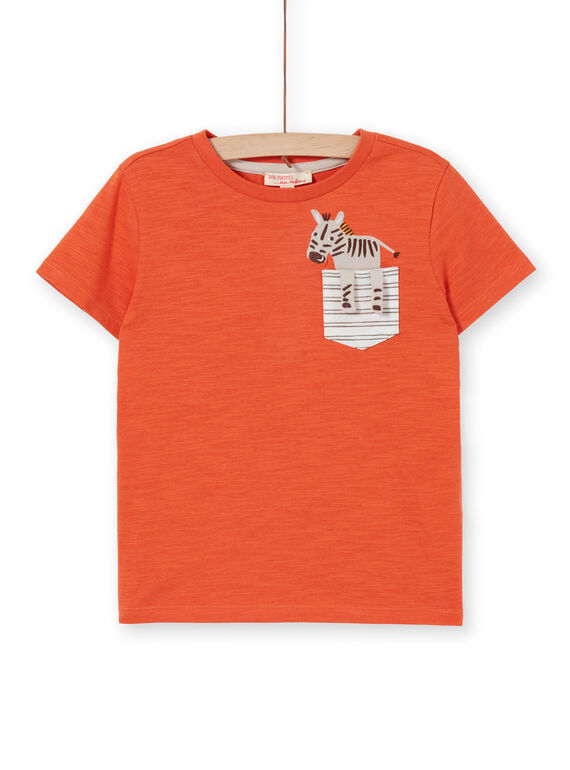 T-shirt laranja criança menino LOTERTI3 / 21S902V3TMCE410