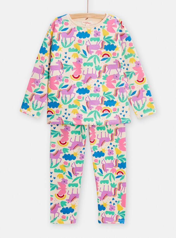 Pijama cru com estampado gráfico menina TEFAPYJUNI / 24SH1144PYJ003
