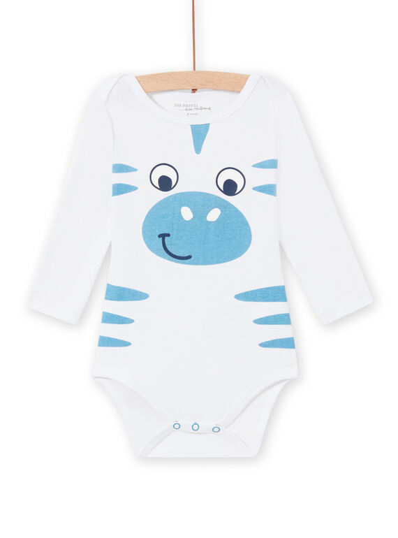 Body branco padrão zebra bebé menino MEGABODZEB / 21WH14C1BDL000
