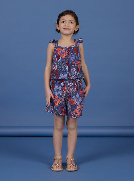 Macacão azul e vermelho menina NASANCOMB2 / 22S901S1CBL707