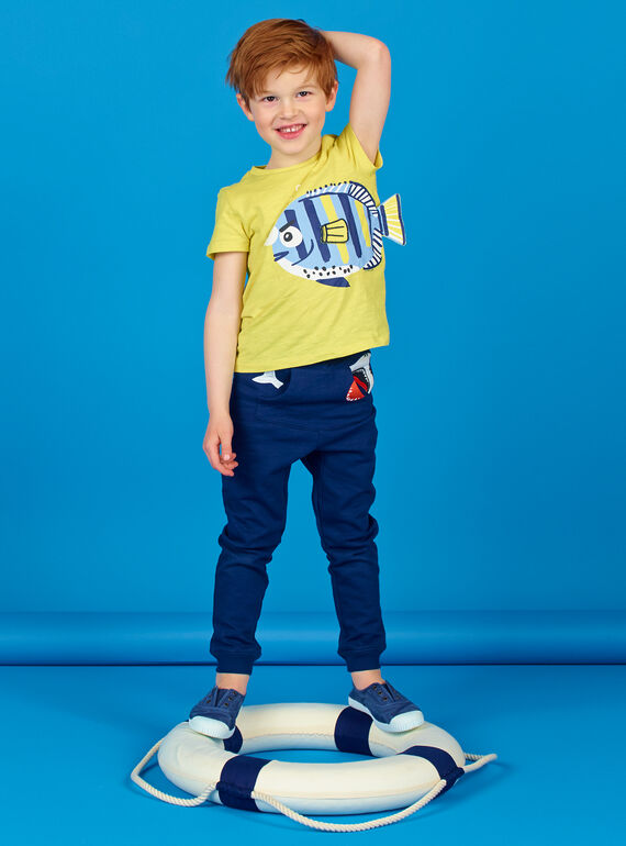 T-shirt amarela com animação 3D - Criança Menino LONAUTI2 / 21S902P3TMCB102