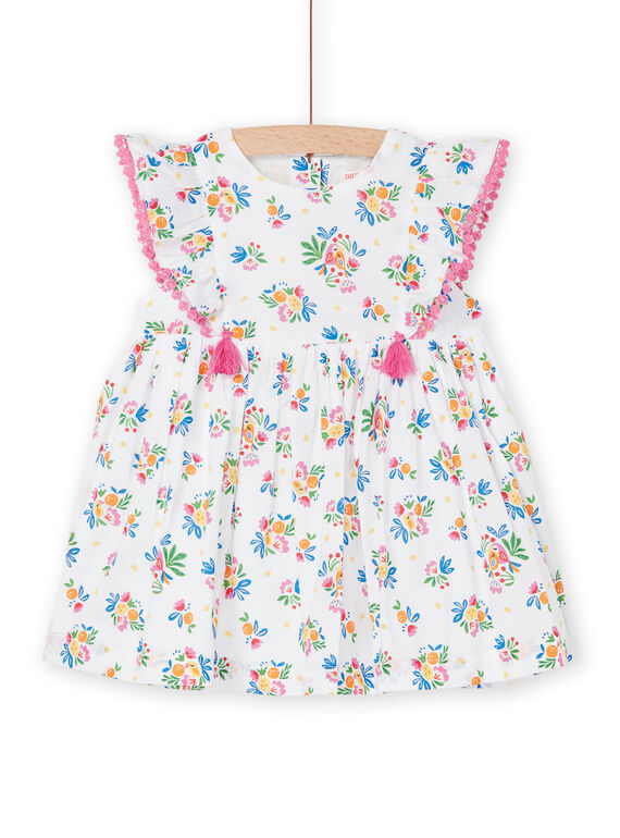 Vestido branco com estampado florido RIPOPROB3 / 23SG09X1ROB000