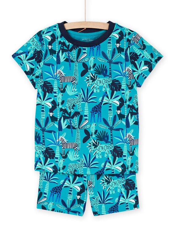 T-shirt e calções turquesas com estampado animais REGOPYCJUN / 23SH12H3PYJ202
