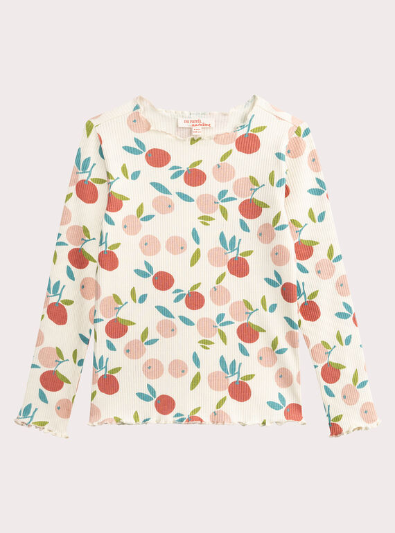 T-shirt com estampa de frutas para menina  VAJOUTEE4 / 24W901J1TML001