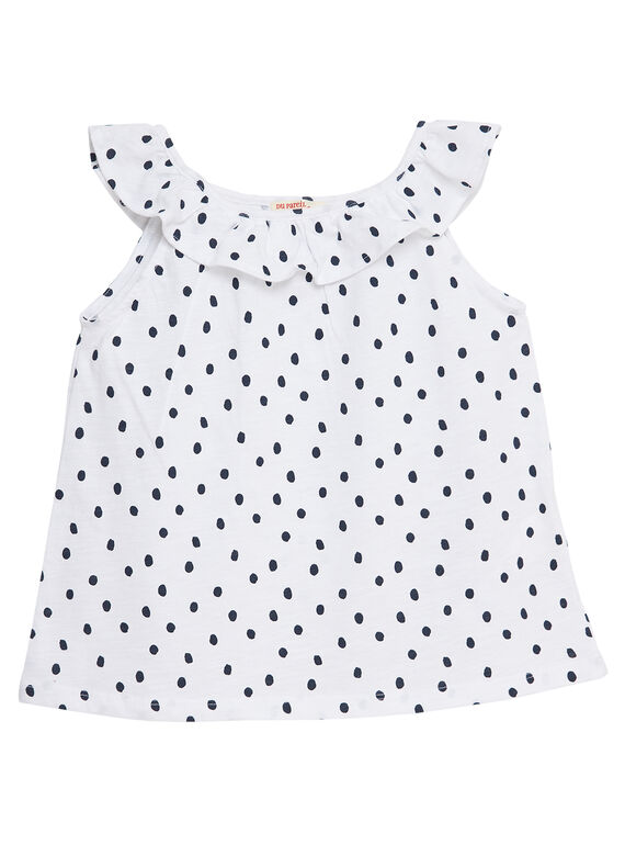 Camisola de alças com decote com folhos e estampado às bolas JAJODEB1 / 20S901T1D27000