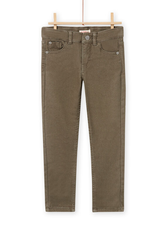 Calças lisas caqui em twill menino MOJOPAKNI1 / 21W90223PANG631
