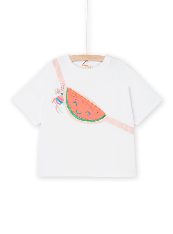 T-shirt branco com animação pasta melancia RAPOPTI3 / 23S901X2TMC000
