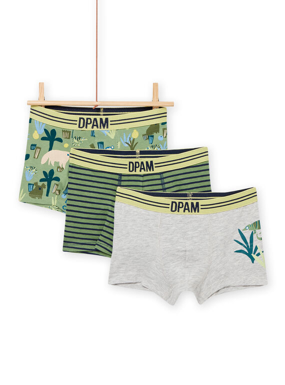 Pack de 3 boxers a condizer menino NEGOBOXKAKI / 22SH12J3BOX612