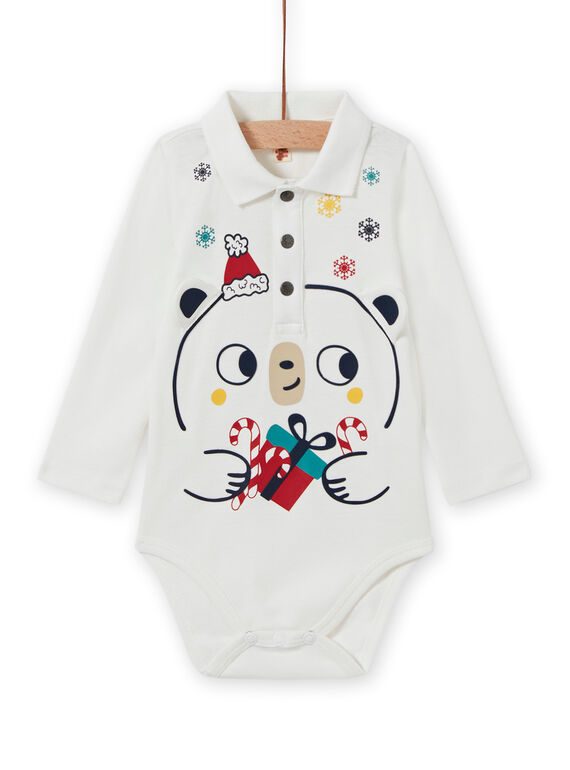 Body com padrão ursinho de Natal bebé menino MUNOBOD / 21WG10Q1BOD001