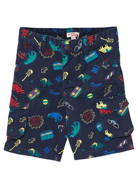 Bermudas cargo menino com estampado dinossauros e música  JOGRABER2 / 20S902E2BER705