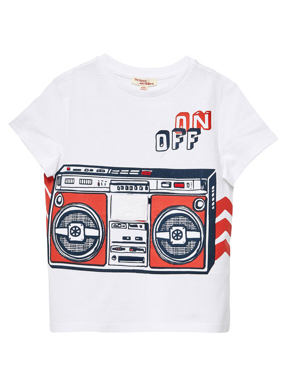 T-shirt branco menino estampado rádio JOGRATI2 / 20S902E1TMC000