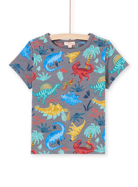 T-shirt cinzento mesclado estampado dinossauro menino MOPATI3 / 21W902H1TMCJ913