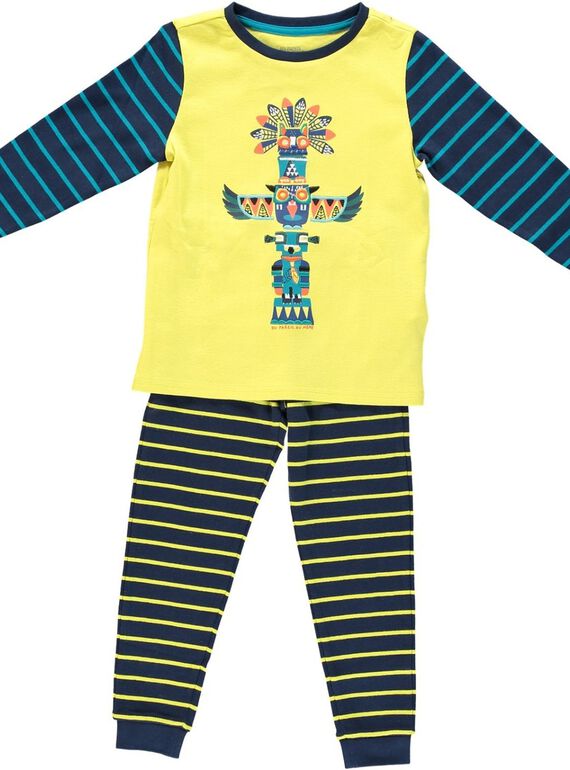 Pijama às riscas amarelo criança menino JEGOPYJTO / 20SH12C2PYJ605