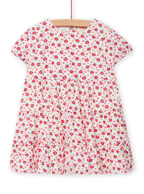 Vestido cru com estampado florido bebé menina NIFLAROB1 / 22SG09R3ROB001
