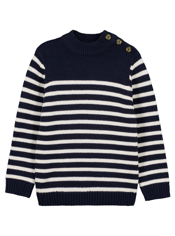 Camisola Azul-Marinho às riscas Cru GOJOPUL1 / 19W90242D2E705