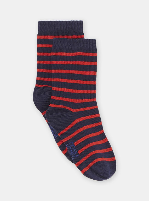 Meias vermelho com estampado às riscas bebé menino SYUJOCHOR2 / 23WI10B5SOQ622