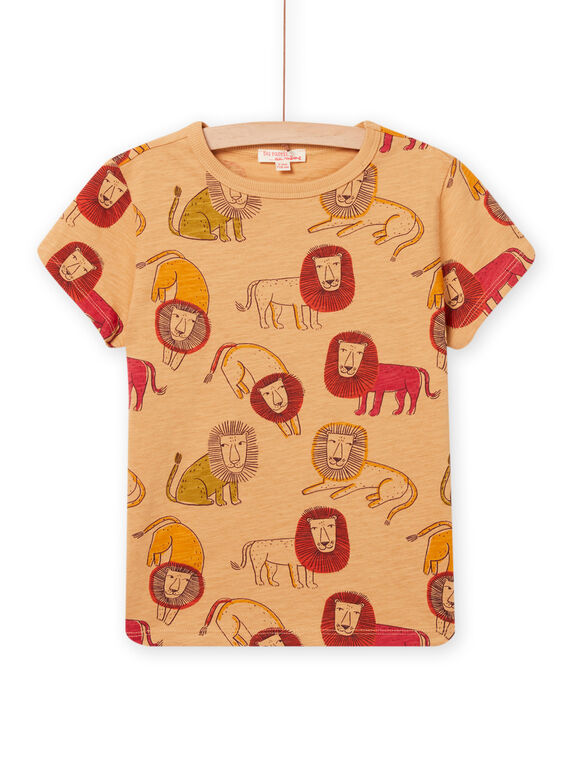 T-shirt castanha com estampado de leão menino NOFLATI3 / 22S902R5TMCI820