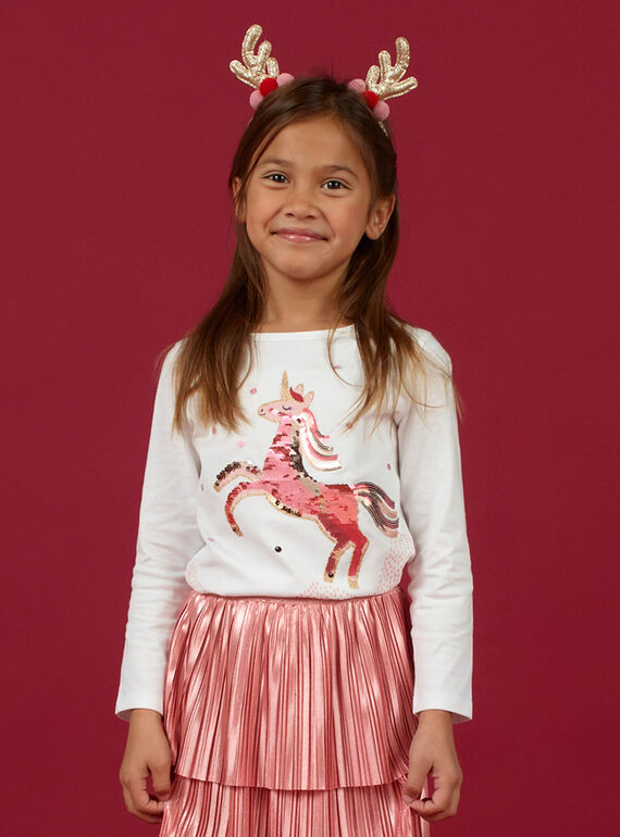 T-shirt mangas compridas padrão unicórnio menina MANOTEE / 21W901Q1TEE001