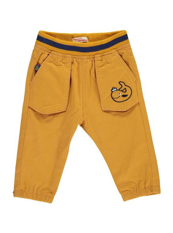 Baby boys' yellow trousers DUNAUPAN2 / 18WG10G2PAN101