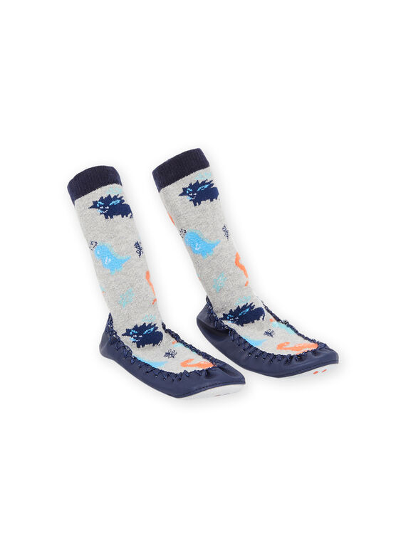 Pantufas-meias com estampado de dinossauros POCHO7AOP / 22XK3642D08C201