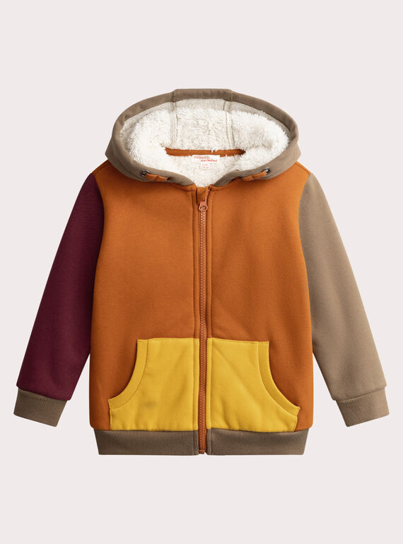 SuorZiped colorblock forrado quente para menino  VOKOGIL2 / 24W90231GILF519