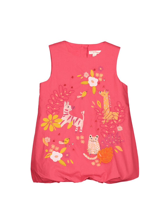 Vestido largo em algodão bebé menina FIBAROB2 / 19SG0962ROB308