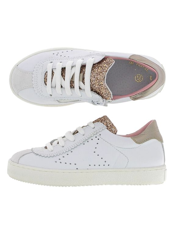 Girls' leather city trainers CFTENGLIT / 18SK35W4D3G000