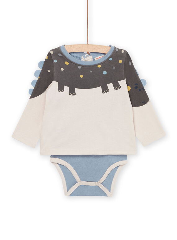 Body de mangas compridas com estampado de dinossauro 3D PUREBOD / 22WG10T1BODA016