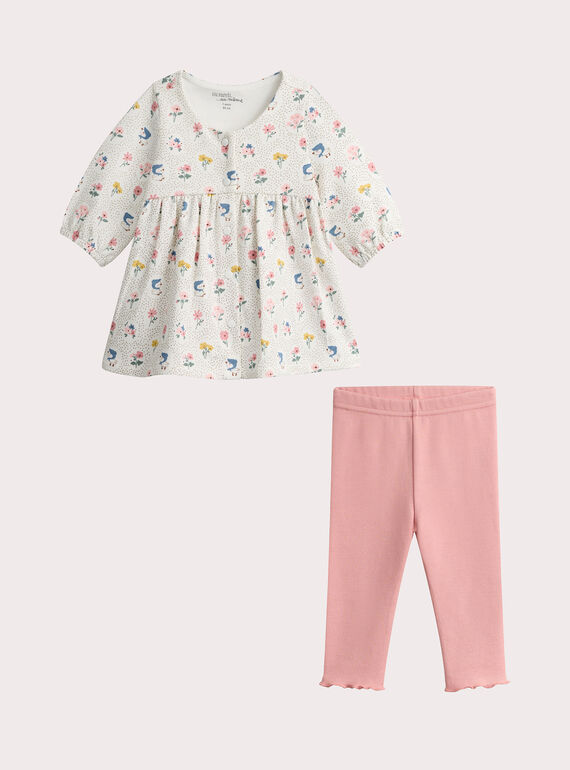 Conjunto de vestido e leggings para bebé menina  VOU1ENS4 / 24WF03C1ENS001