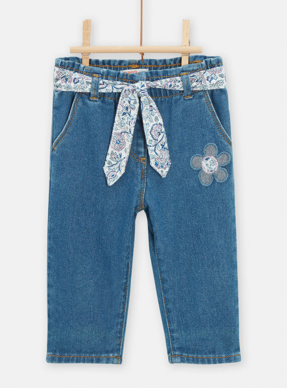 Calças de ganga azul cintadas bebé menina TIDEJEAN / 24SG09J1PANP274