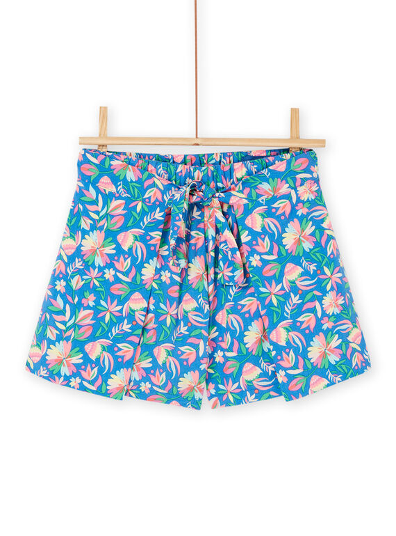 Calções fluidos azul com estampado florido RAPOPSHORT2 / 23S901X2SHOC220