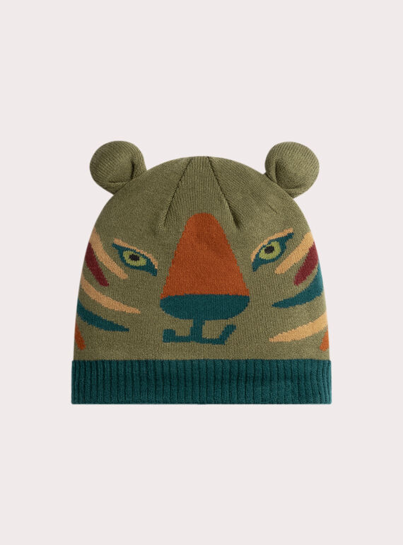 Gorro verde de animação de tigre para menino  VYOGROBON1 / 24WI02M1BON604
