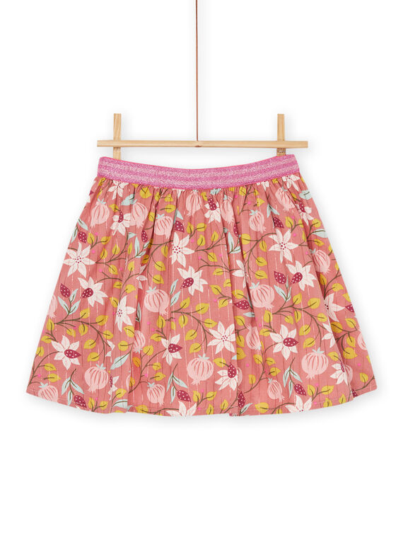 Saia reversível terracotta com estampado floral e unicórnio RAMAGJUP2 / 23S901T1JUPE415