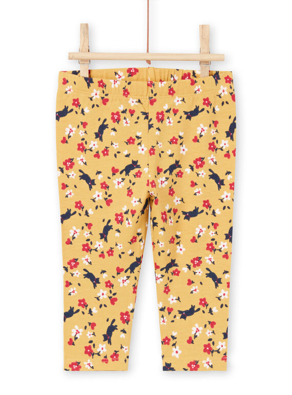 Leggings amarelo e vermelho estampado florido bebé menina MYIMIXLEG / 21WI09J1CALB106