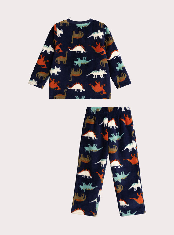 Pijama azul de lã polar para rapaz  VEGOPYJBOA2 / 24WH1295PYJ705