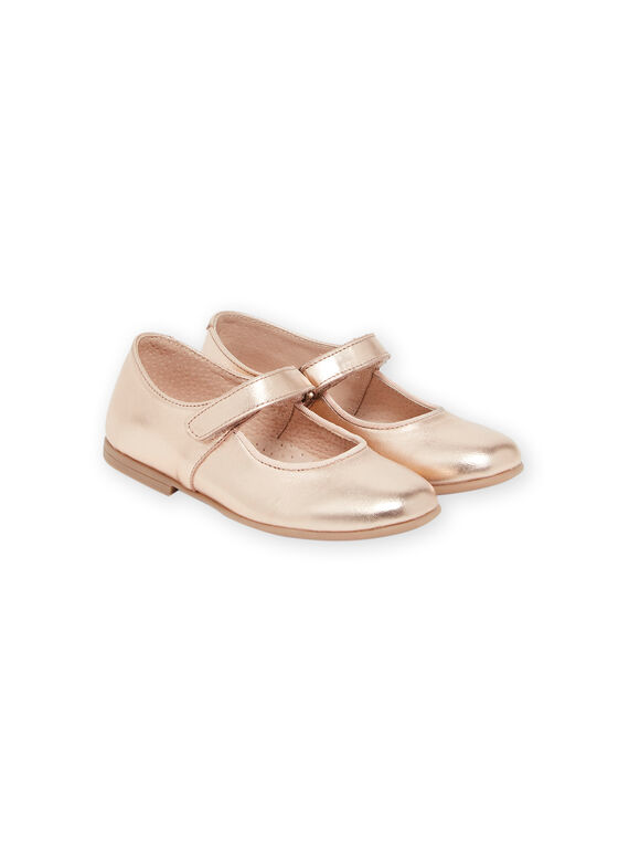Babies em couro liso dourado-rosa PABABCHAMP / 22XK35B1D13K009