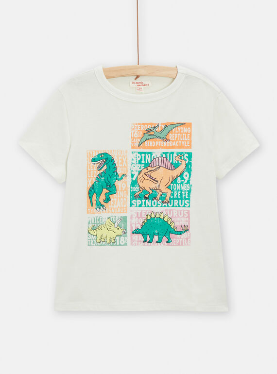 T-shirt cru com padrão de dinossauros menino TOCOTI2 / 24S902N1TMC002