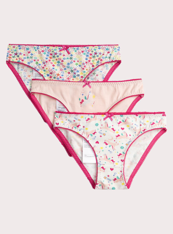 Conjunto de 3 calcinhas com estampa de fantasia para meninas  VEFALOTUNI / 24WH1182D5L001