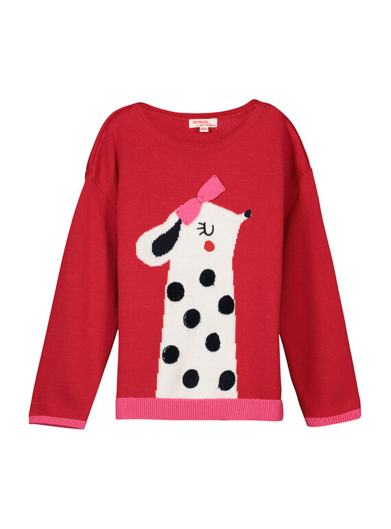 Camisola de malha de algodão menina FACOPULL1 / 19S90181PUL050