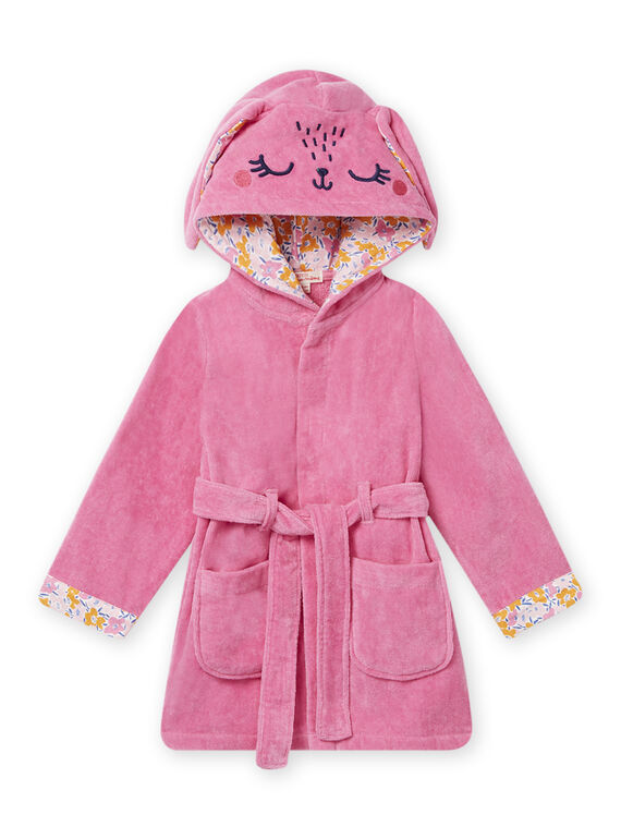 Roupão rosa com capuz com estampado coelho menina NEFAROBRAB / 22SH11G1RDCD330