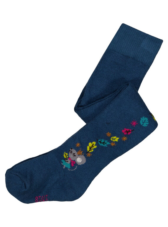 Collants de algodão com detalhes floridos de lado. GYITUCOL / 19WI09Q1COL714