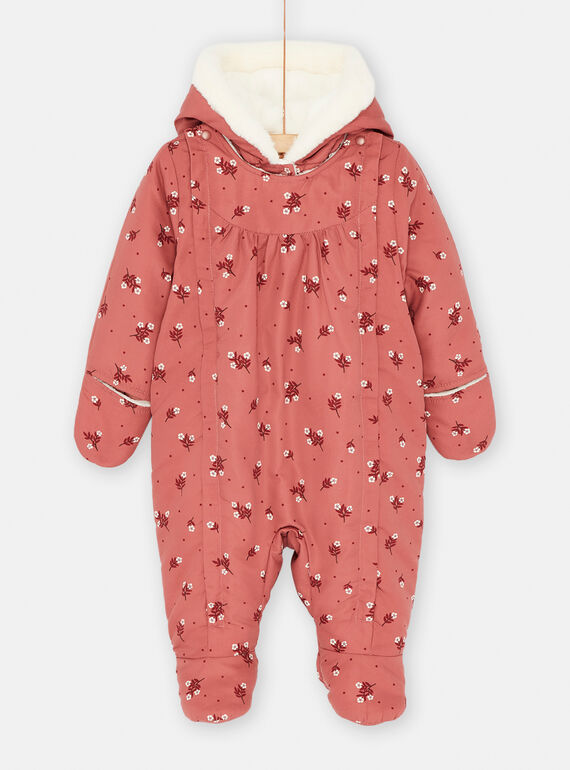 Macacão pêssego-escuro com estampado florido bebé menina SIREPIL / 23WG09D2PILD321